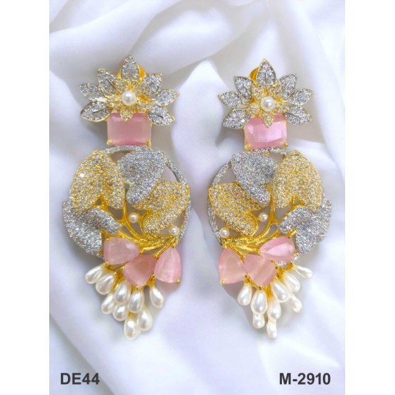 DE44PIGO Big size american diamond jewlery Earring traditional parrot style ethnic gold plated Earrings