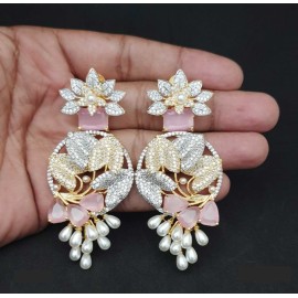 DE44PIGO Big size american diamond jewlery Earring traditional parrot style ethnic gold plated Earrings