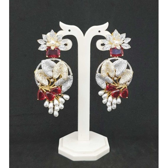 DE44REGO Big size american diamond jewlery Earring traditional parrot style ethnic gold plated Earrings