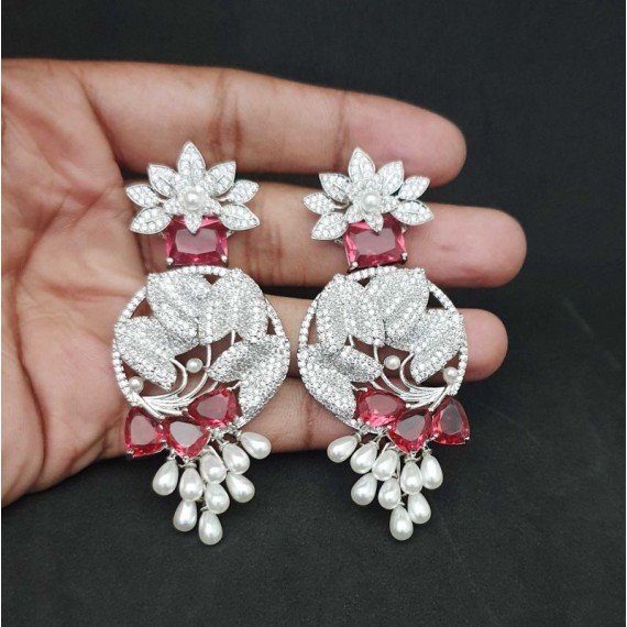 DE44RERH Big size american diamond jewlery Earring traditional parrot style ethnic gold plated Earrings