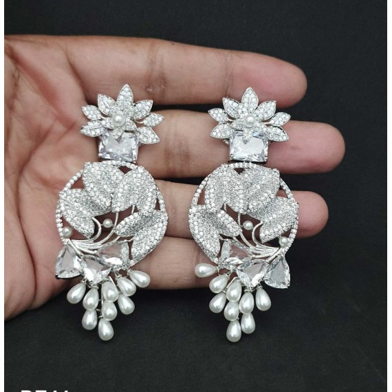 DE44WHRH Big size american diamond jewlery Earring traditional parrot style ethnic gold plated Earrings