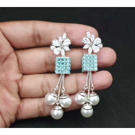 DE46AQRH american diamond jewlery Indian stud Earring Women Traditional Bollywood Style Wedding Ethnic AD