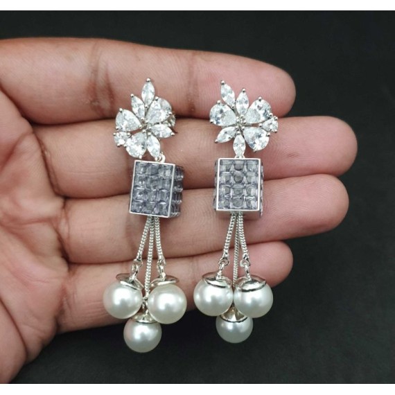 DE46BLRH american diamond jewlery Indian stud Earring Women Traditional Bollywood Style Wedding Ethnic AD