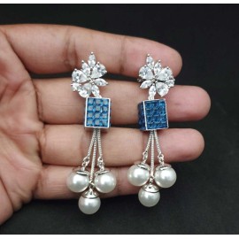 DE46BLRHH american diamond jewlery Indian stud Earring Women Traditional Bollywood Style Wedding Ethnic AD