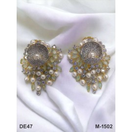 DE47MIGO american diamond jewlery Indian stud Earring Women Traditional Bollywood Style Wedding Ethnic AD