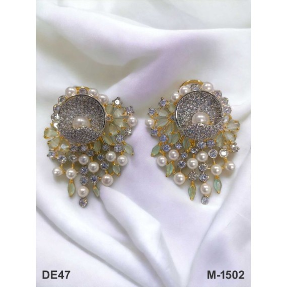 DE47MIGO american diamond jewlery Indian stud Earring Women Traditional Bollywood Style Wedding Ethnic AD