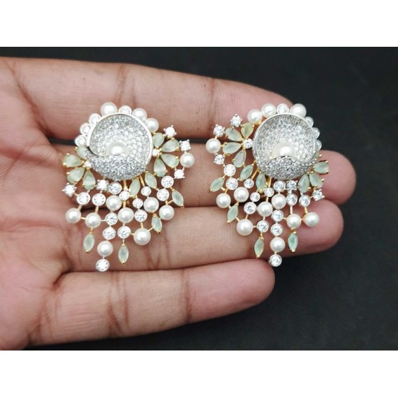 DE47MIGO american diamond jewlery Indian stud Earring Women Traditional Bollywood Style Wedding Ethnic AD