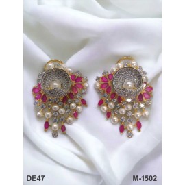 DE47REGO american diamond jewlery Indian stud Earring Women Traditional Bollywood Style Wedding Ethnic AD