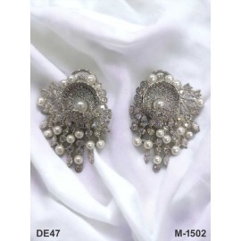 DE47WHRH american diamond jewlery Indian stud Earring Women Traditional Bollywood Style Wedding Ethnic AD