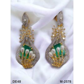 DE48MIGO american diamond jewlery Indian Earring Women Traditional Bollywood Style Wedding Ethnic AD