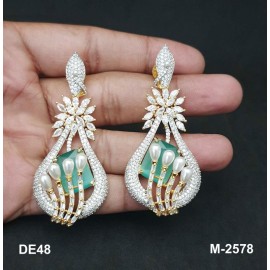 DE48MIGO american diamond jewlery Indian Earring Women Traditional Bollywood Style Wedding Ethnic AD