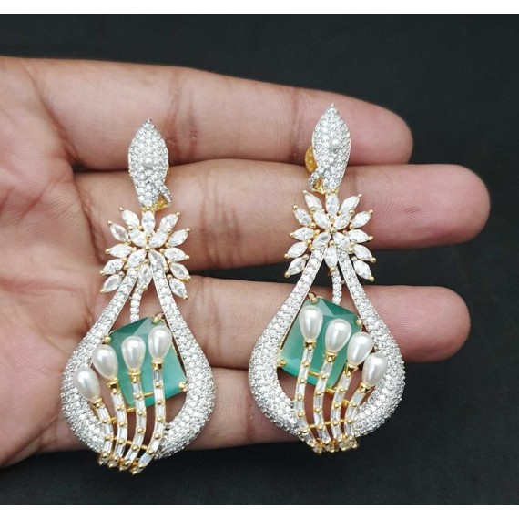 DE48MIGO american diamond jewlery Indian Earring Women Traditional Bollywood Style Wedding Ethnic AD