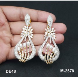 DE48PIGO american diamond jewlery Indian Earring Women Traditional Bollywood Style Wedding Ethnic AD