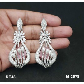 DE48PIRH american diamond jewlery Indian Earring Women Traditional Bollywood Style Wedding Ethnic AD