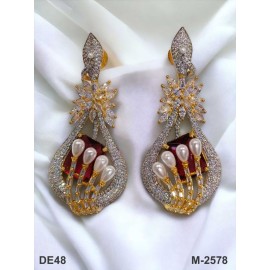 DE48REGO american diamond jewlery Indian Earring Women Traditional Bollywood Style Wedding Ethnic AD