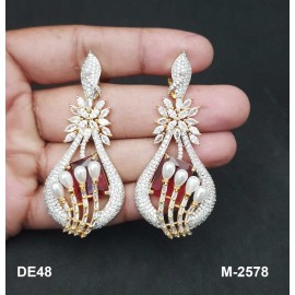 DE48REGO american diamond jewlery Indian Earring Women Traditional Bollywood Style Wedding Ethnic AD