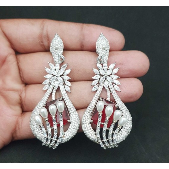 DE48RERH american diamond jewlery Indian Earring Women Traditional Bollywood Style Wedding Ethnic AD