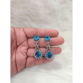 DE51BLRH Traditional Bollywood Style Wedding Ethnic AD american diamond jewlery Indian Earring Women