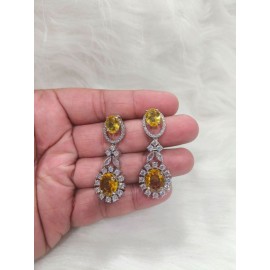 DE51YERH Traditional Bollywood Style Wedding Ethnic AD american diamond jewlery Indian Earring Women