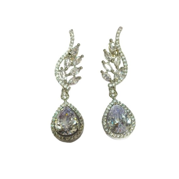 DE55WHRH Big Stone Drop Traditional Bollywood Style Wedding Ethnic AD american diamond jewlery Indian Earring Women