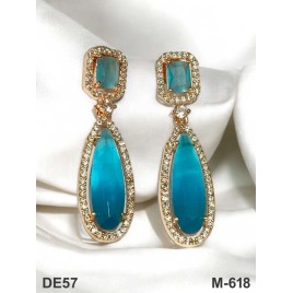 DE57AQRO american diamond jewlery Indian Earring Women Traditional Bollywood Style Wedding Ethnic AD