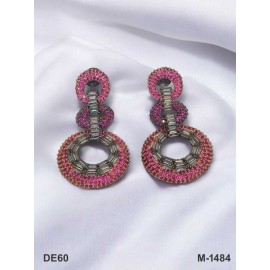 DE60RERH american diamond jewlery Indian Earring Women Traditional Bollywood Style Wedding Ethnic AD