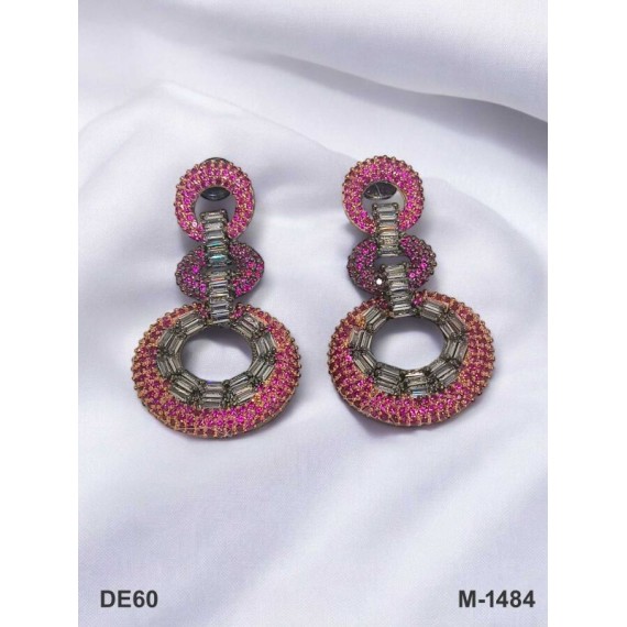 DE60RERH american diamond jewlery Indian Earring Women Traditional Bollywood Style Wedding Ethnic AD