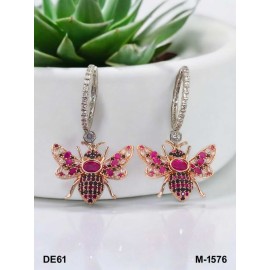 Rose Gold White Silver plated american diamond artificial premium quality earring DE61RERH