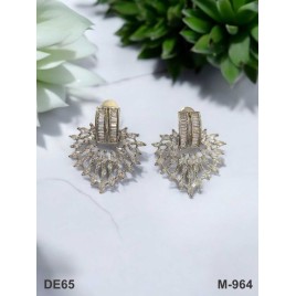 DE65WHRH 18K Gold Plated Earrings Indian Women Stud Traditional Wedding Fashion JewelryOpens in a new window or tab