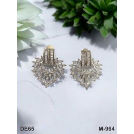 DE65WHRH 18K Gold Plated Earrings Indian Women Stud Traditional Wedding Fashion JewelryOpens in a new window or tab