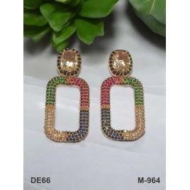 DE66MURO 18K Gold Plated Earrings Indian Women Stud Traditional Wedding Fashion JewelryOpens in a new window or tab