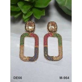 DE66MURO 18K Gold Plated Earrings Indian Women Stud Traditional Wedding Fashion JewelryOpens in a new window or tab