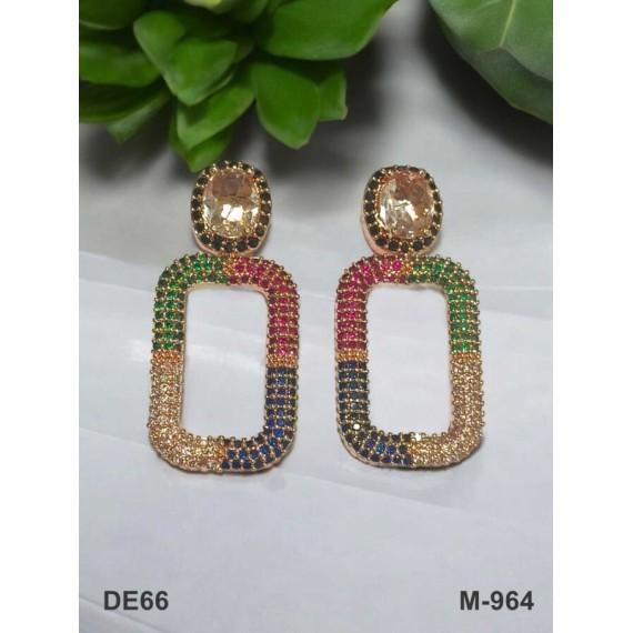 DE66MURO 18K Gold Plated Earrings Indian Women Stud Traditional Wedding Fashion JewelryOpens in a new window or tab