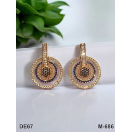 DE67BLRO american diamond jewlery Indian Earring Women Traditional Bollywood Style Wedding Ethnic AD