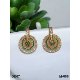 DE67GRRO american diamond jewlery Indian Earring Women Traditional Bollywood Style Wedding Ethnic AD