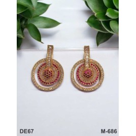 DE67RERO american diamond jewlery Indian Earring Women Traditional Bollywood Style Wedding Ethnic AD