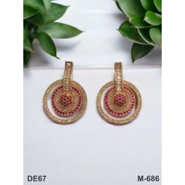 DE67RERO american diamond jewlery Indian Earring Women Traditional Bollywood Style Wedding Ethnic AD