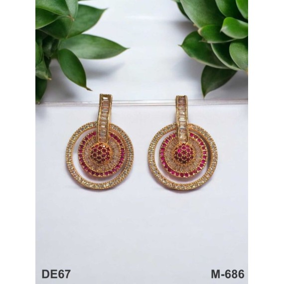 DE67RERO american diamond jewlery Indian Earring Women Traditional Bollywood Style Wedding Ethnic AD