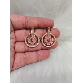 DE67RERO american diamond jewlery Indian Earring Women Traditional Bollywood Style Wedding Ethnic AD