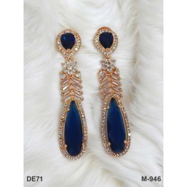 DE71BLRO american diamond jewlery Indian Earring Women Traditional Bollywood Style Wedding Ethnic AD