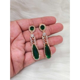 DE71GRRO american diamond jewlery Indian Earring Women Traditional Bollywood Style Wedding Ethnic AD