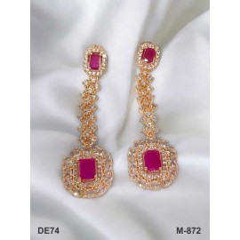 DE74RERO american diamond jewlery Indian Earring Women Traditional Bollywood Style Wedding Ethnic AD