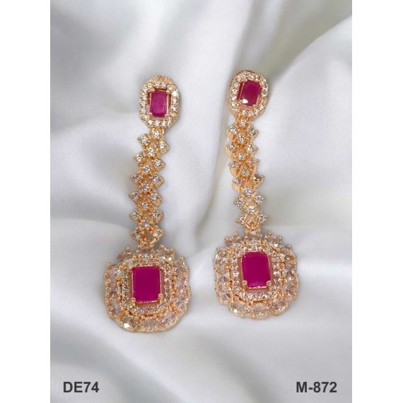 DE74RERO american diamond jewlery Indian Earring Women Traditional Bollywood Style Wedding Ethnic AD