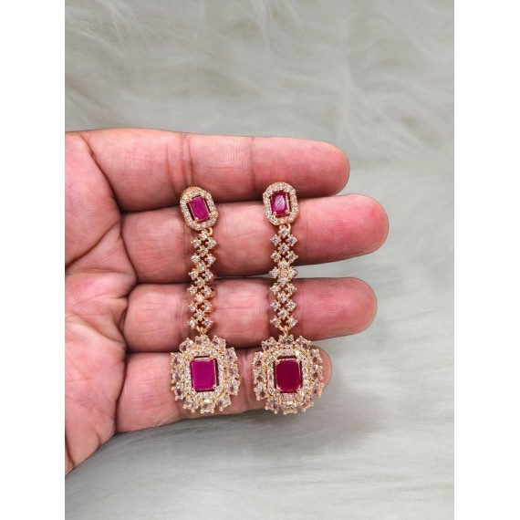 DE74RERO american diamond jewlery Indian Earring Women Traditional Bollywood Style Wedding Ethnic AD