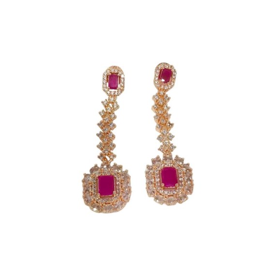 DE74RERO american diamond jewlery Indian Earring Women Traditional Bollywood Style Wedding Ethnic AD