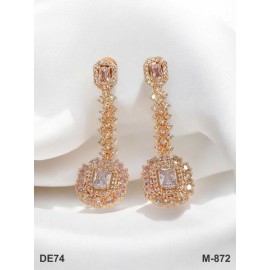 DE74WHRO american diamond jewlery Indian Earring Women Traditional Bollywood Style Wedding Ethnic AD