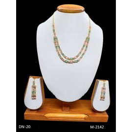 DN20MUGO(1) Fancy Indian american diamond gold plated necklace jewelry set