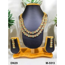 Wholesale New fashion design jewelry artificial american diamond gold plated Necklace earrings jewellery set DN29MIGO