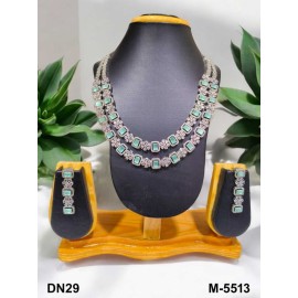 Wholesale New fashion design jewelry artificial american diamond gold plated Necklace earrings jewellery set DN29MIRH