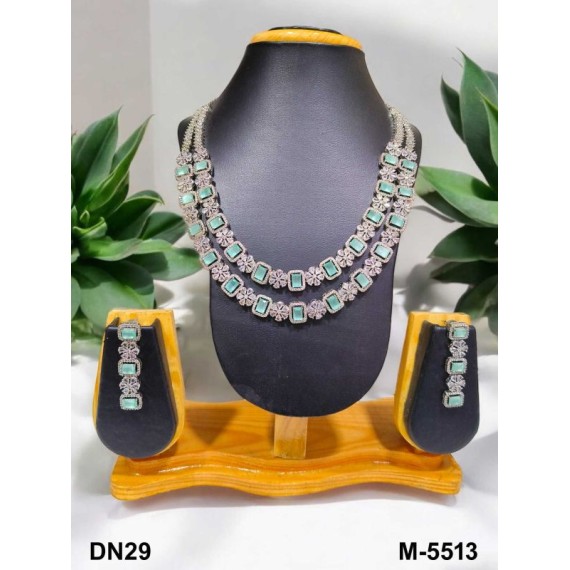 Wholesale New fashion design jewelry artificial american diamond gold plated Necklace earrings jewellery set DN29MIRH